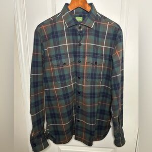 Sid Mashburn CPO Flannel shirt jacket - Green/Navy/Orange - Medium